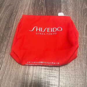 SHISEIDO Canvas Zip Bag JAPANESE BEAUTY SECRETS INSIDE NWOT 10 x 6.5 inches